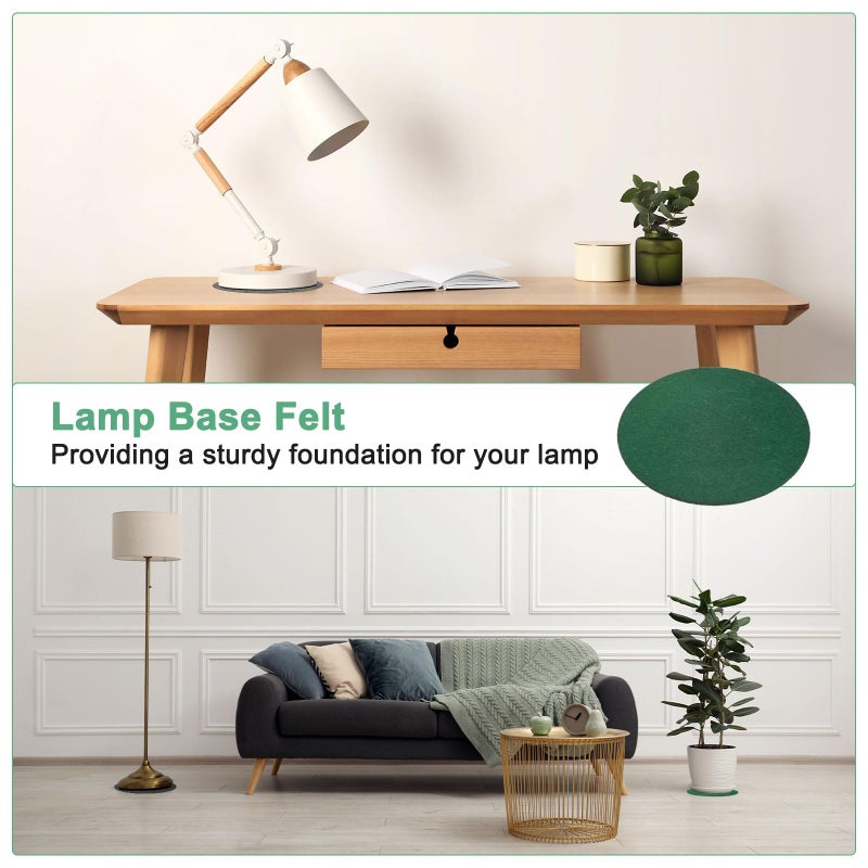 M METERXITY 30-Pack Lamp Base Felt, 7 Inch Dia. 2mm Thick Self Adhesive Round Fabric Felt Pads for Lamp/Furniture/DIY, Non-Slip Fiber Backed Patch Circles with Adhesive Backing [Green] - Image 4